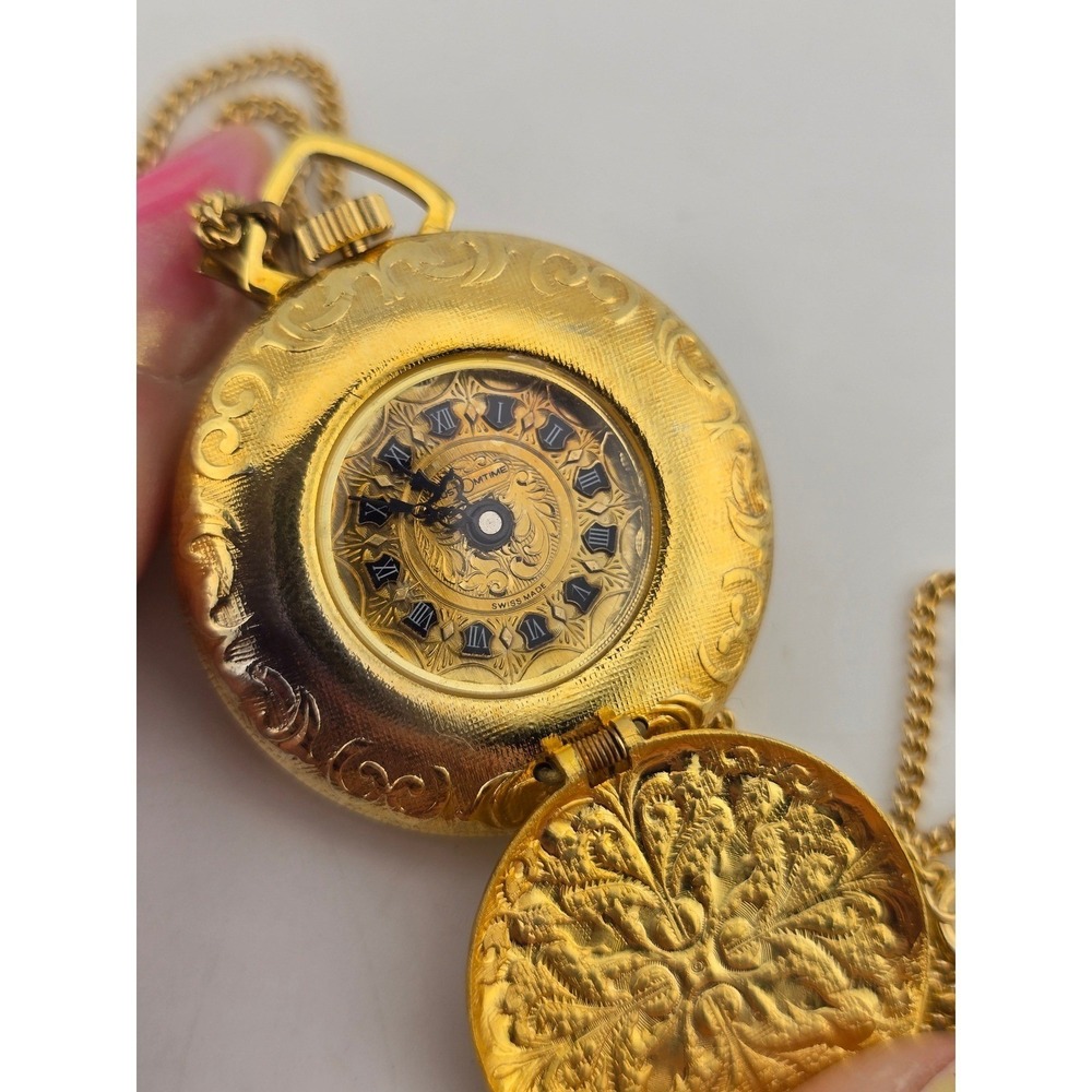 Vintage‎ CustOmeTime Swiss Made Pocket Watch Pendant